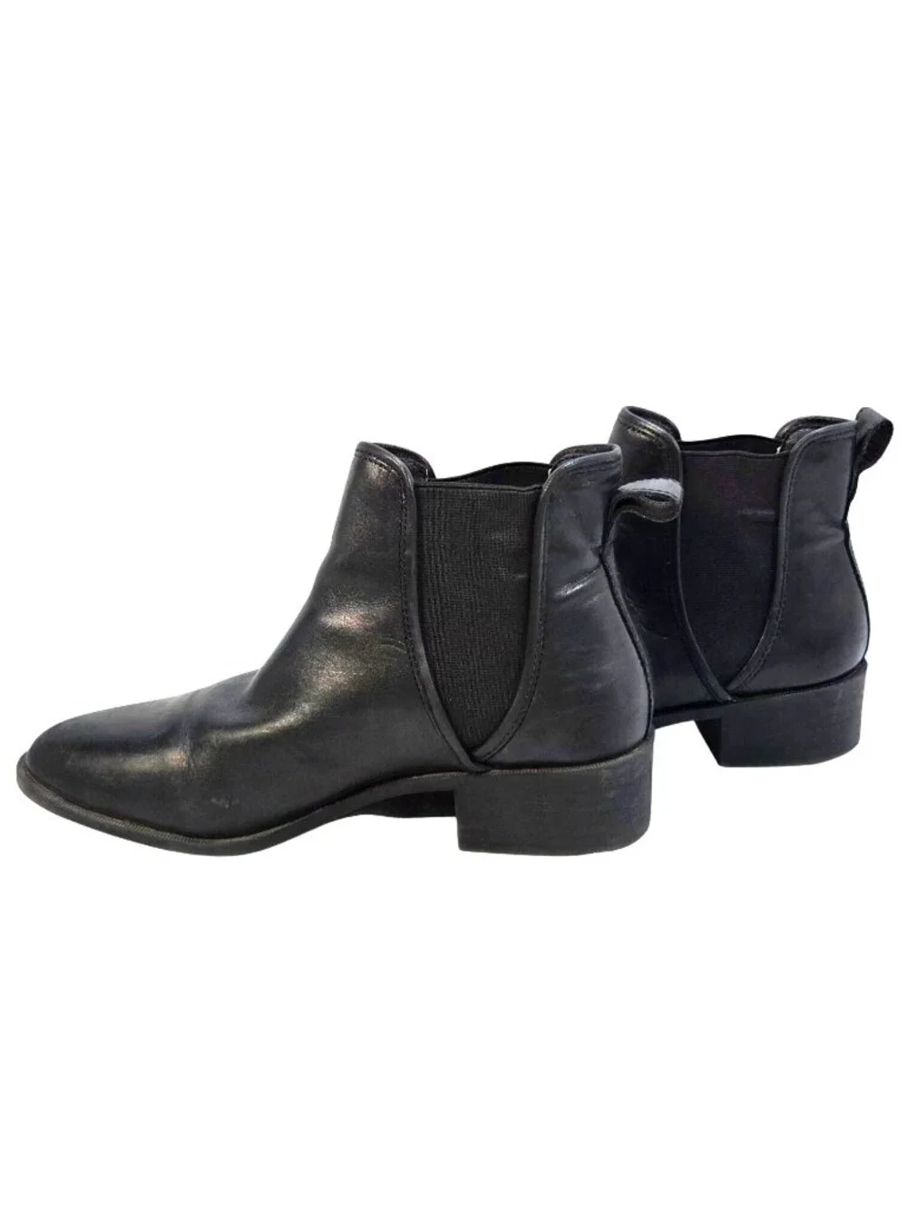 Steve Madden Black Chelsea Boots Leather Upper Size 8M Women’s